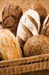 Canvas Print - Various types of brown bread