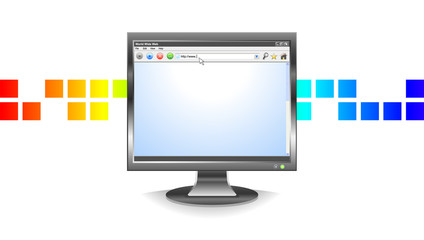 Wall Mural - blank computer monitor with abstract pattern