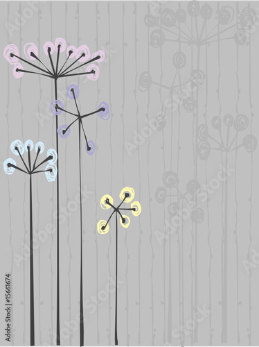 Obraz w ramie Monochrome flowers background