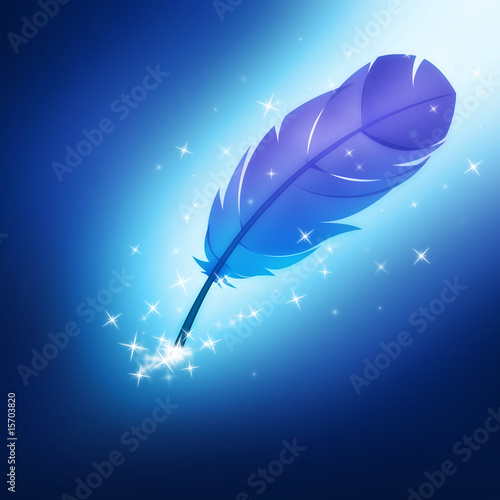 Foto-Schiebevorhang einzelne Stoffpaneele - magic feather (von A. Dudy)