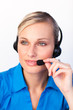 © WavebreakMediaMicro - Beautiful woman with headset