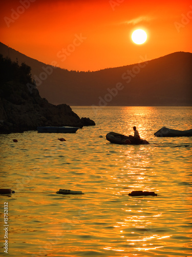 Foto-PVC Boden - sunset in the Adriatic Sea (von Željko Radojko)