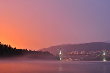 Wall Mural - Lions Gate Sunset after a rain storm