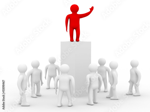 conceptual image of the leader. Isolated 3D image