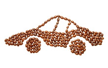 Car Made Of Coffes Grains