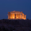 view of Parthenon by night