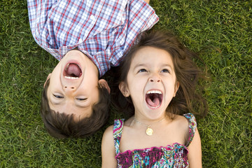 Wall Mural - Brother and sister