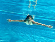 © fotofrank - Girly taucht mit ausgebreiteten Armen im Pool