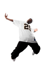 Wall Mural - Cool young hip-hop man on white background