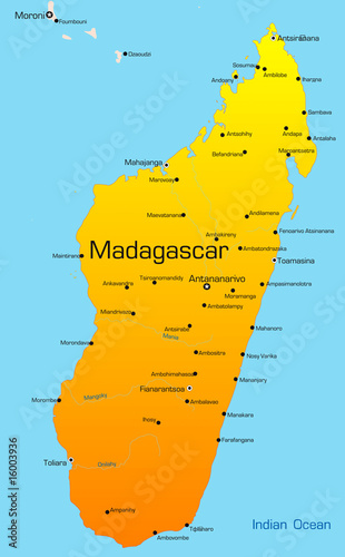 Board z aluminiowym obramowaniem Madagaskar