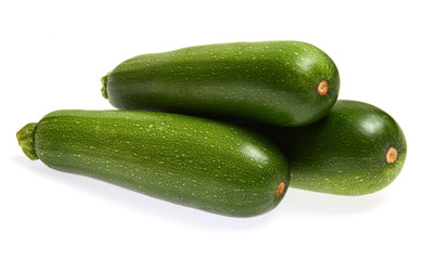 zucchinis isolated on white background