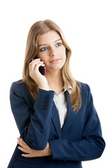 Canvas Print - Business woman using a cell phone