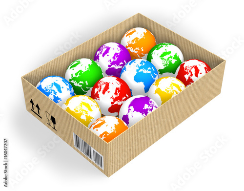Box with color globes