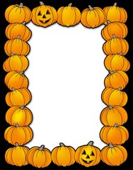 Sticker - Halloween frame with pumpkins