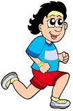 Fototapeta Dinusie - Cartoon running man