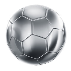 Canvas Print - Soccerball in silver