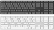 Modern Computer Keyboard In White And Black Color.