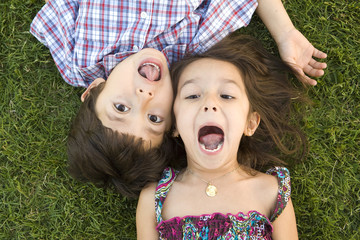 Wall Mural - Brother and sister