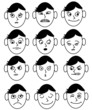 a man's face with different expressions
