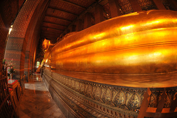 reclining buddha in bangkok,thailand