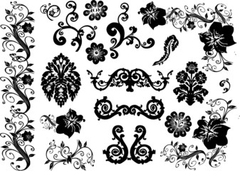 Wall Mural - set of design elements on white