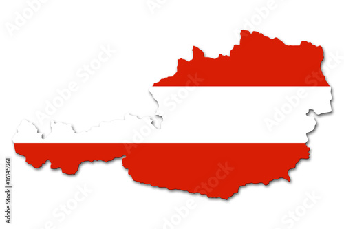Board z aluminiowym obramowaniem Flaga Austrii