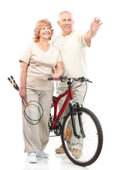 Wall Mural - Active elderly couple