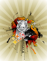 Wall Mural - composicion de un tigre en vector
