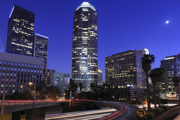 Poster - Los Angeles at night under the moonlight