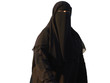Muslim woman wearing a Burqa iisolated on white