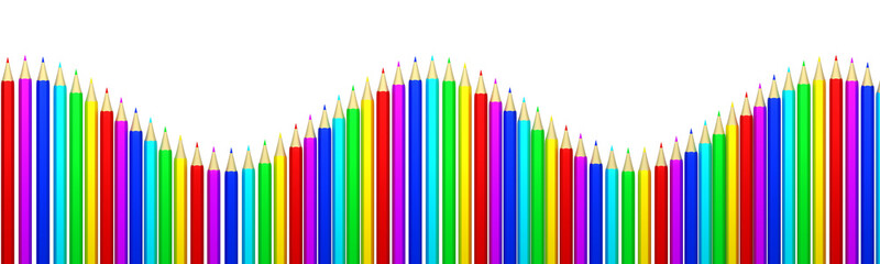 Wall Mural - Rainbow of colored pencils
