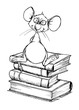 Leseratte, Maus, Bücher, Schule, Bibliothek