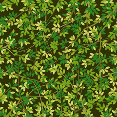 Poster - Seamless both side foliage pattern background, vector layered.