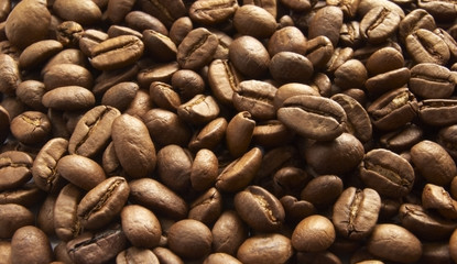 Heap of brown coffee seed