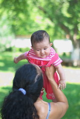 Mother holding baby