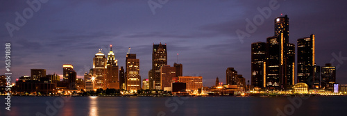 Foto-Schmutzfangmatte - Detroit Michigan Skyline (von James Phelps JR)