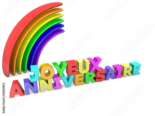 Joyeux Anniversaire Et Arc En Ciel Stock Illustration Adobe Stock