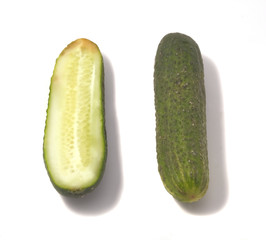 Sticker - Cucumbers isolated on white background.