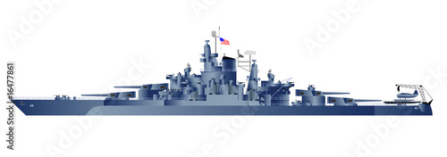 Cuadros en Lienzo Detailed vector illustration of battleship Tennessy.