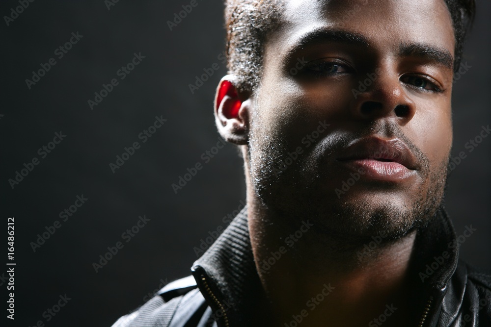 African american cute black young man portrait Stock Photo | Adobe Stock