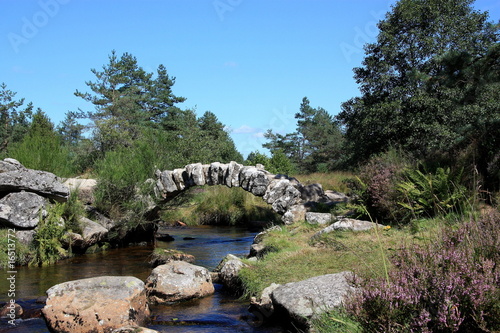 Obraz na płótnie canvas czteroczęściowy "tetraptyk" Most Senoueix, Creuse, Francja