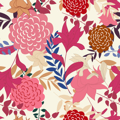 Poster - floral seamless pattern