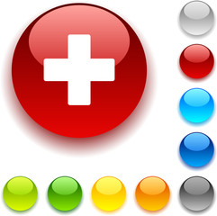 Poster - Switzerland shiny button. Vector illustration.