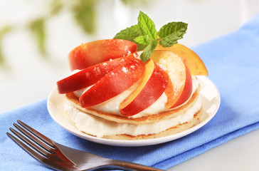 Sticker - Pancakes with curd cheese and peach