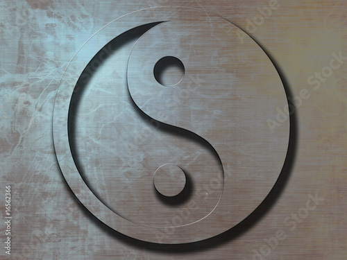Board z aluminiowym obramowaniem Znak yin yang
