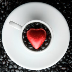 Wall Mural - coffee cup heart