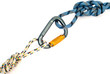 climbing eqiupment - carabiner and rope