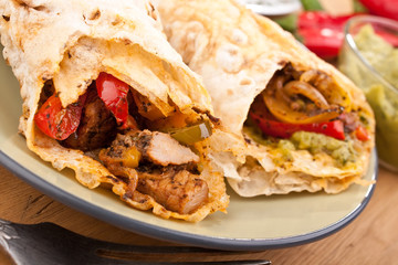 mexican chicken and beef fajitas