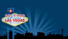 Las Vegas Sign With City Skyline