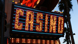 Fototapeta Las - Neon Casino Sign Palm Trees